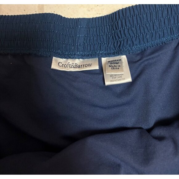 Women's Croft & Barrow 20W Navy Blue Swim Athletic Shorts With Built-In Brief - Picture 2 of 5